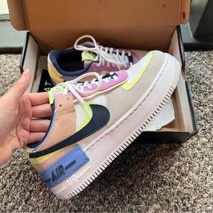 Women’s Size 9 Air Force 1 Shadows Photon Dust/Royal Pulse